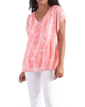Gigi Moda Natacha Short Sleeve Tie Dye Top - Pink