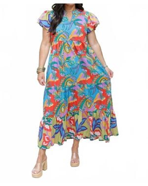Briton Court Lime Light Jenny Maxi Dress - Blue