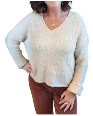 Mod-o-doc V-Neck Boucle Sweater - Gray