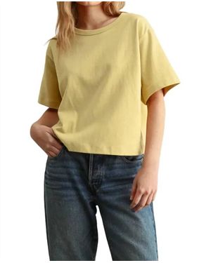 Miou Muse Short Sleeve Linen Top - Yellow