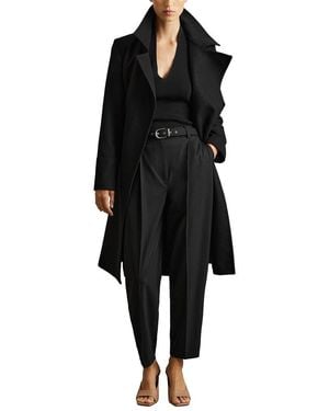 Reiss Petite Rae Mid Length Belted Wool & Cashmere-Blend Coat - Black