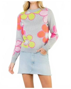 Thml Colorblock Flowers Sweater - Blue
