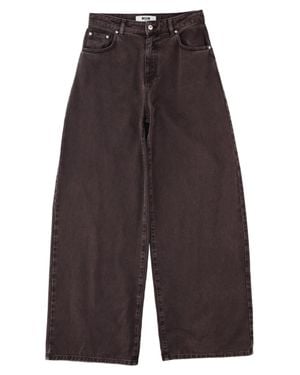 MSGM Wide-Leg Pants With Vintage-Inspired Design - Gray