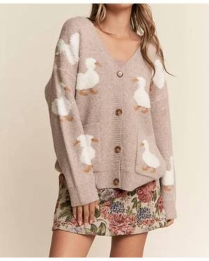 J.Nna Della Duck Vintage Knit Cardigan - Natural