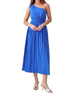 Greylin Whitney One Shoulder Midi Dress - Blue