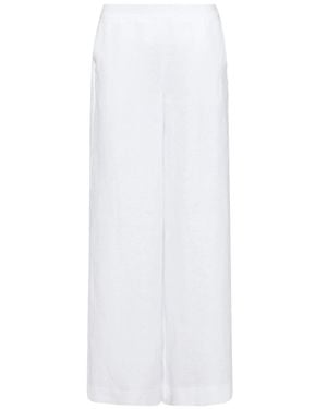 Marella Mllottelia Wide-Leg High Linen Pants - White
