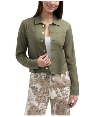 Ellen Tracy Linen Blend Jacket - Green