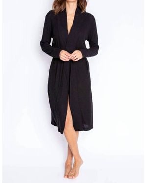Pj Salvage Loungewear Textured Essentials Robe - Black