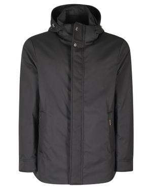 Moorer Petrini Technical Memory Fabric Hooded Jacket - Black