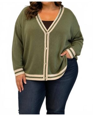 Haptics Fire Side Cardigan Sweater - Green