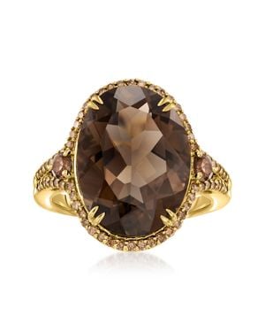 Ross-Simons Smoky Quartz Ring With Diamonds - Brown