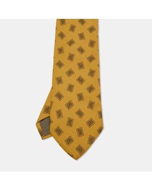 Giorgio Armani Vintage Ochre Silk Traditional Tie - Yellow