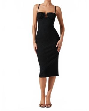Astr Jaida Bustier Bodycon Midi Dress - Black