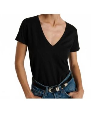 Nation Ltd Blair Short Sleeve Slim V Tee - Black