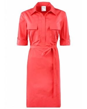 Finley Marty Typewriter Cloth Shirt Dress - Red