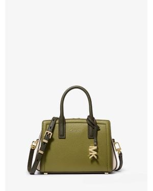 Michael Kors Laila Extra-Small Color-Block Pebbled Leather Crossbody Bag - Green