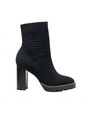 All Black Knit Stretch Boot - Black