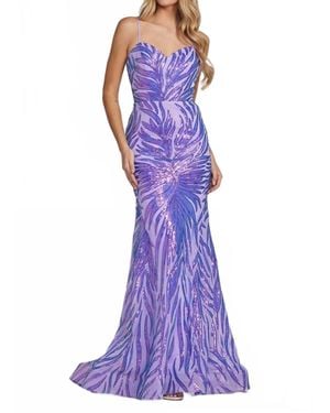 Nox Anabel Sequin Print Sleeveless Mermaid Gown - Purple