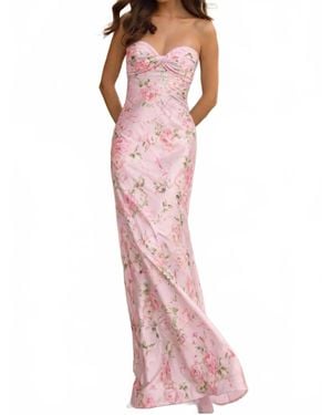 Sherri Hill Floral Strapless Dress - Pink