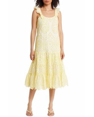 BTFL-life Eyelet Dress - Yellow