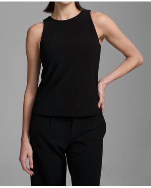 NIC+ZOE Knit Scuba High Neck Tank Top - Black