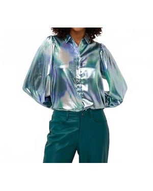 EsQualo Faded Vibrance Blouse - Blue