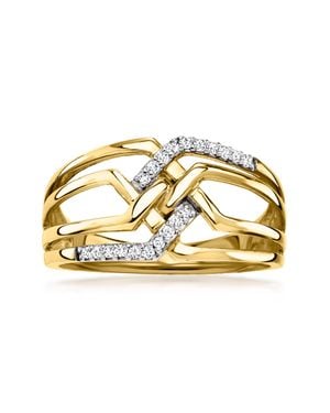 Ross-Simons Diamond Woven Ring - Metallic