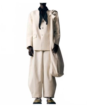 Rus Porta Collarless Blazer - Natural