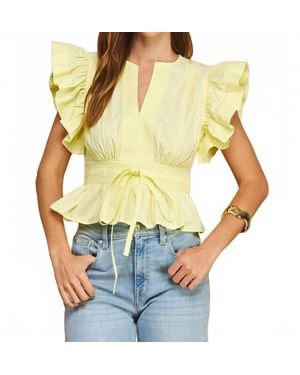Strut & Bolt The Flutter Blouse - Metallic