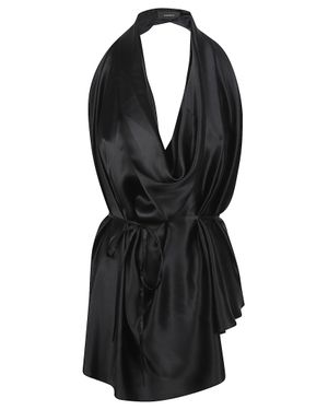 Wardrobe NYC Satin Halter Blouse - Black