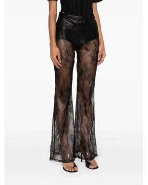 Pinko Lace Flare Floral Trouser - Black