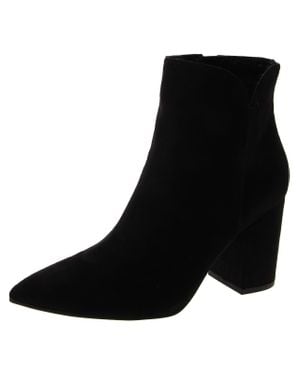 Unisa Marlie Faux Suede Pointed Toe Ankle Boots - Black