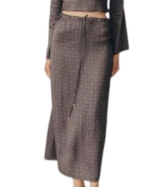 DELUC Paeonia Midi Skirt - Gray