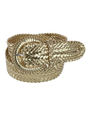 CTM Braided Wide Belt With Matching Buckle - Metallic
