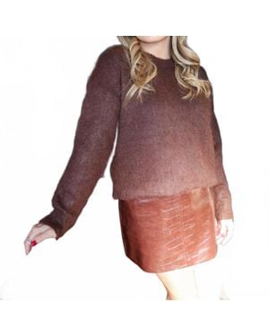 Astr Selbie Long Sleeve Sweater - Purple
