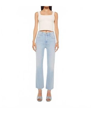 Mother Hustler Ankle Fray Jean - Blue