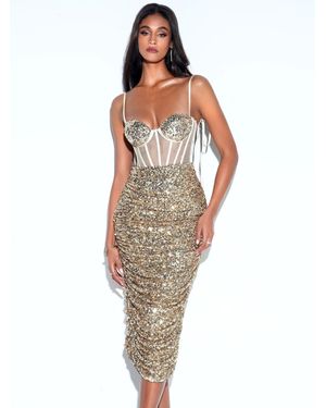 Miss Circle Layla Sequin Corset Dress - Metallic