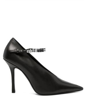 Alexander Wang Delphine 105Mm Logo Lettering Pumps - Black