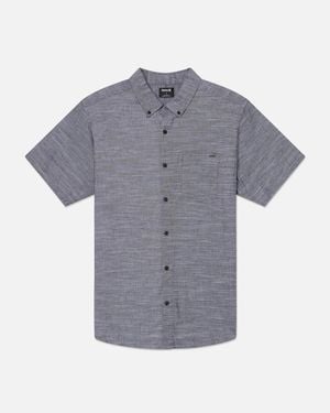 Hurley Icon Shirt Woven Stretch Short Sleeve Button-Down Dsgl1214 - Gray
