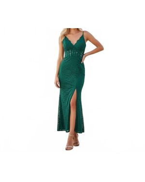 Morgan & Co. Lace Maxi Dress - Green