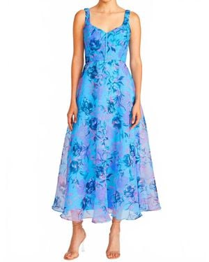 ML Monique Lhuillier Elodie Midi Dress - Blue