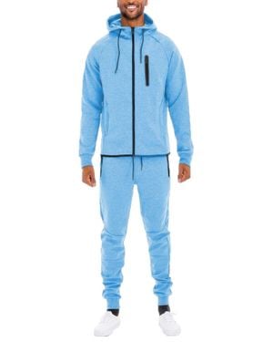 TRUEDAMES Full Zip Sweat Pant Sweat Set - Blue