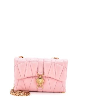 Versace Kleio Shoulder Bag Quilted Leather Mini - Pink