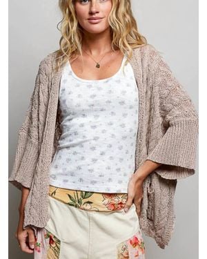 Pol Open Front Sweater Cardigan - Gray