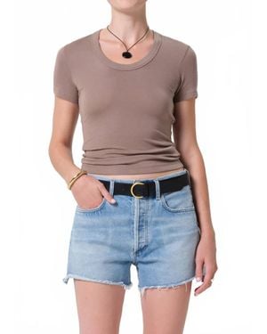 OAT New York Maude U Neck Tee - Blue