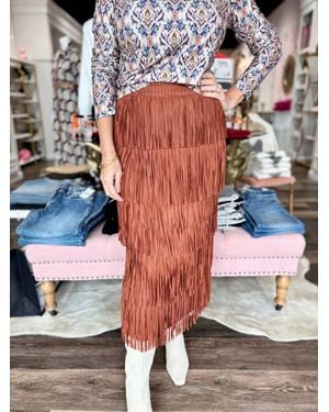 Anonyme Fringes Skirt - Red