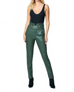 Blank NYC High Waisted Faux Leather Pants - Green