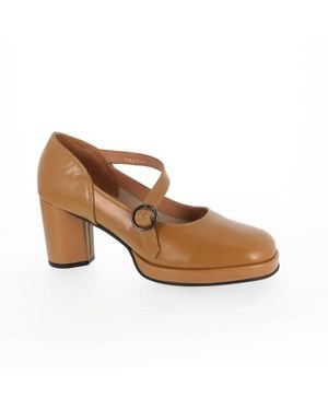 All Black Angle Jane Pumps - Brown