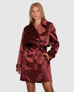 Belle & Bloom Will You Stay Trench Dress - Red