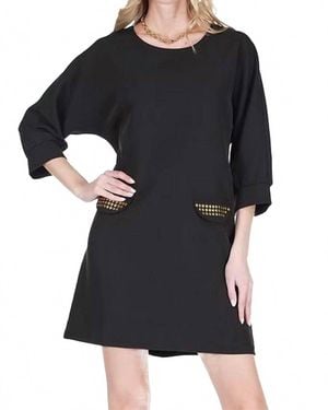 J joy Stud Kimono Mini Dress - Black
